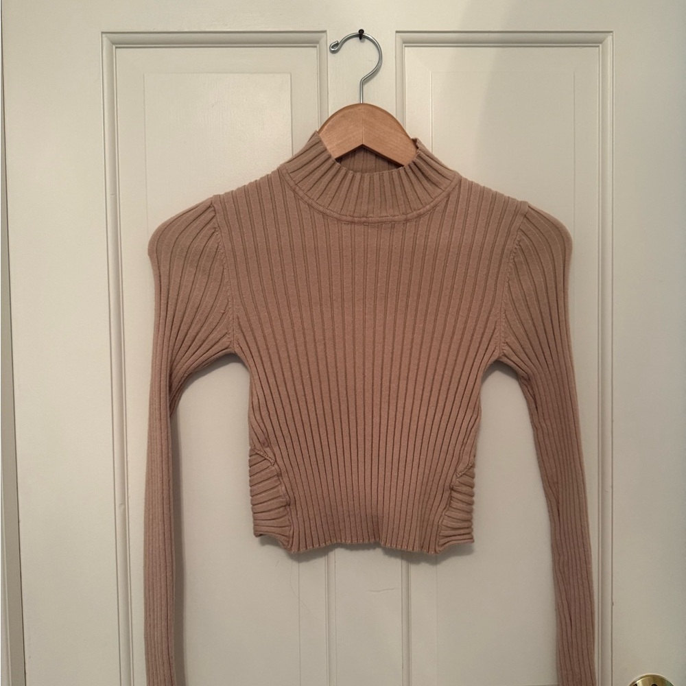 Ribbed Tan Long Sleeve Princess Polly Sweater